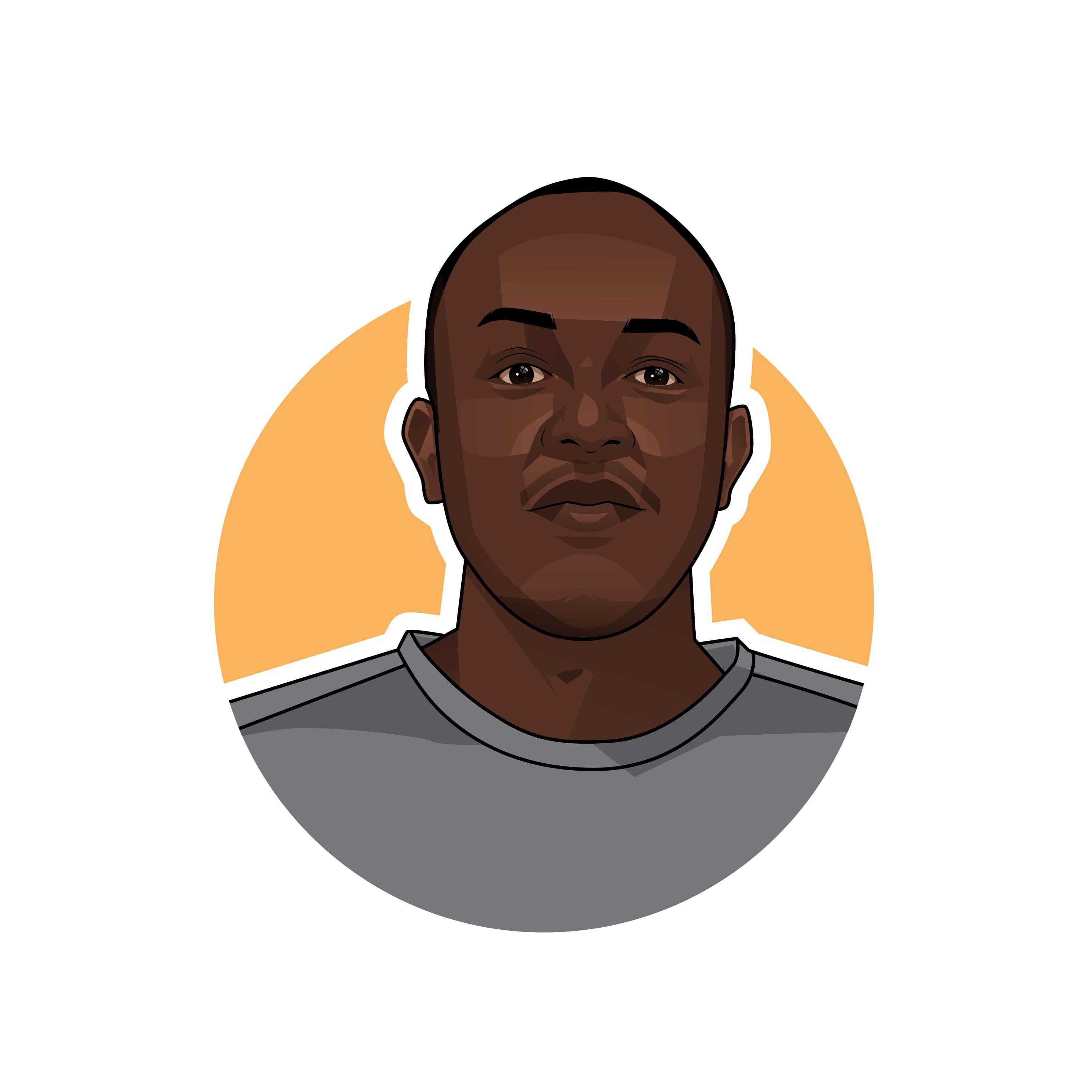 Illustrated portrait of Paul Ngumii